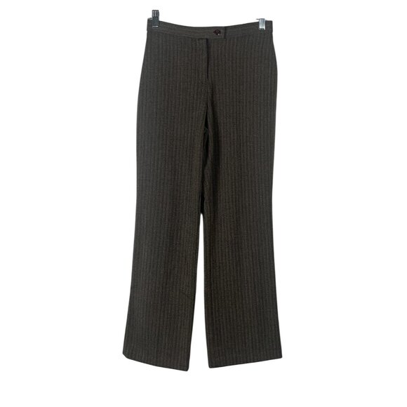 East 5th Pants - East 5th Womens Brown Pinstripe Polyester Blend Trousers Size 4P